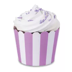 Mini cupcake cases lilac and white, 12 pieces