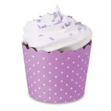 Mini cupcake cases lilac and white, 12 pieces