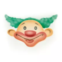 Clown airbrush stencil - food-safe and flexible