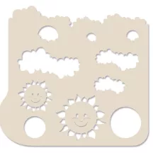 Stencil airbrush sole e nuvole