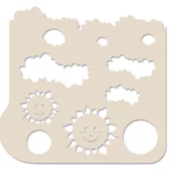 Airbrush stencil sun & clouds