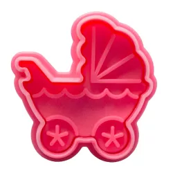 Cookie cutter with baby carriage ejector
