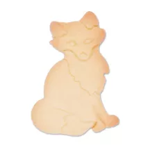 Fox cookie cutter sitting, stainless steel with embossing