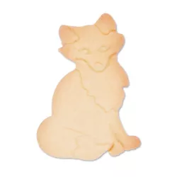 Fox cookie cutter sitting, stainless steel with embossing