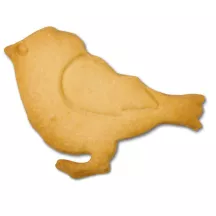 Cookie cutter sparrow with embossing, stainless steel