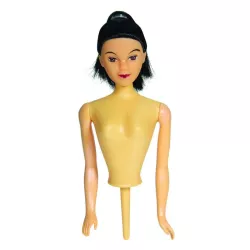 Barbie cake doll attachment with dress baking tin, black hair