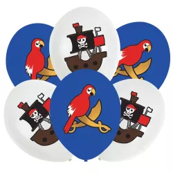 Set Palloncini pirati, confezione da 6 (Ø 27.5 cm)
