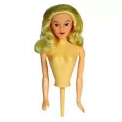 Barbie cake doll attachment - blonde hair, set with baking tin