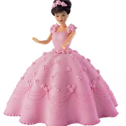 Bambolina per torte Barbie - capelli biondi, set con stampo