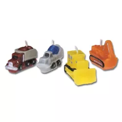 Vehicle candles construction site, set of 4