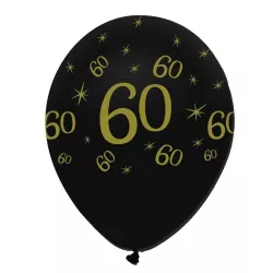 Ballon numéro 60 noir/or, 6 pièces