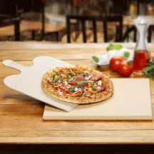 Fireclay bread baking stone with pizza peel 40 x 30 x 2.5 cm