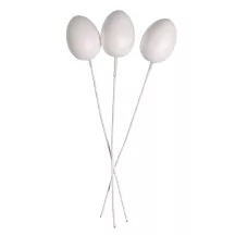 Cône de fleur grand en polystyrène avec tige, 3 pièces