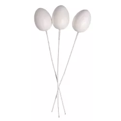 Blumenkegel gross aus Styropor mit Stiel, 3 Stück