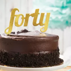 Cake Topper 40 Gold