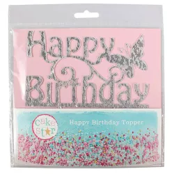 Cake topper "Happy Birthday" diamante