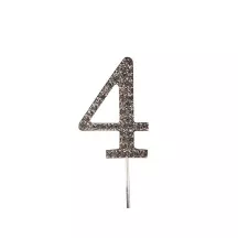 Diamant-Zahlen Topper - Zahl: 4