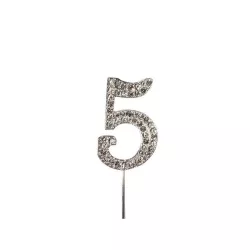 Diamant-Zahlen Topper - Zahl: 5