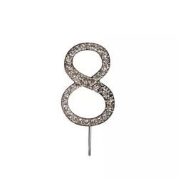 Cake Topper "Chiffres diamantés" - Chiffre: 8