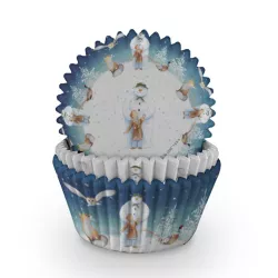 Pirottino per cupcake Pupazzo di Neve e Amici del Bosco, 75 pezzi