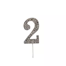 Cake Topper "Chiffres diamantés" - Chiffre: 2