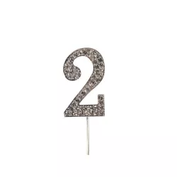 Diamant-Zahlen Topper - Zahl: 2