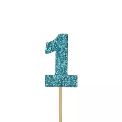 Cupcakes Topper Zahl 1 Blau, 12 Stück