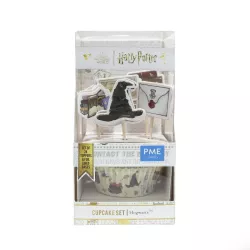 Hogwarts cupcake cases with toppers, 24 cases and 24 toppers