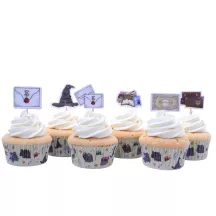 Cupcake Förmchen mit Toppern Hogwarts, 24 Förmchen und 24 Topper