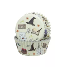 Hogwarts cupcake cases with toppers, 24 cases and 24 toppers