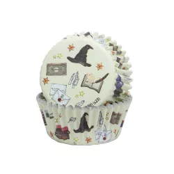 Cupcake Förmchen mit Toppern Hogwarts, 24 Förmchen und 24 Topper