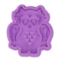 Owl cookie cutter with ejector and embossing
