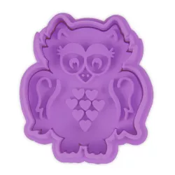 Owl cookie cutter with ejector and embossing