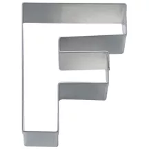 Cookie cutter F, stainless steel (6.5 x 5 x 2 cm)