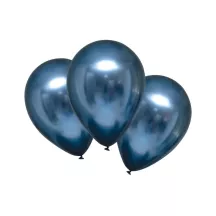 Latex-Luftballone Metallic Azurblau, 6er-Pack (Ø 27.5 cm)