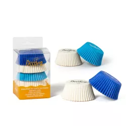 Pirottino per cupcake Blu e Bianco, 75 pezzi