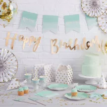 Guirlande Happy Birthday en or, 1,5 m