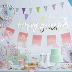 Guirlande Happy Birthday en or, 1,5 m