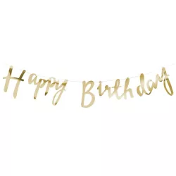 Ghirlanda Happy Birthday in oro, 1.5 m