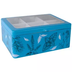 Tea bag box with viewing window, 203 x 157 x 80 mm