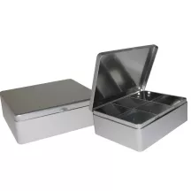 Tea bag box silver, 203 x 157 x 68 mm