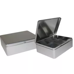Tea bag box silver, 203 x 157 x 68 mm