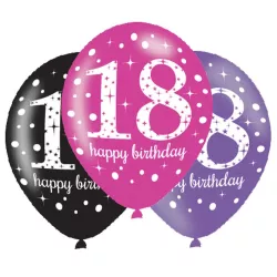 Ballons d'anniversaire 18 ans, lot de 6