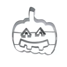 Stainless steel pumpkin cutter with embossing, 5.8 cm