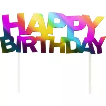Happy Birthday Cake topper Arcobaleno