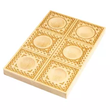 Stampo in legno per ravioli Cuori, 6 ravioli, legno di faggio