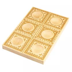 Wooden ravioli mold, hearts, 6 ravioli, beech wood