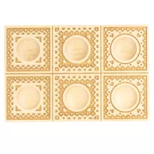 Wooden ravioli mold, hearts, 6 ravioli, beech wood