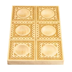 Wooden ravioli mold, hearts, 6 ravioli, beech wood