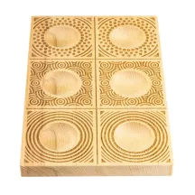 Moule à raviolis en bois Cercles, 6 raviolis, bois de hêtre